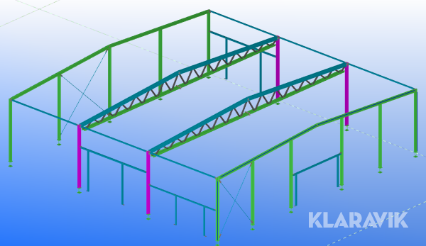 Stålhallsstommar Give Steel 19060x19760mm 2st