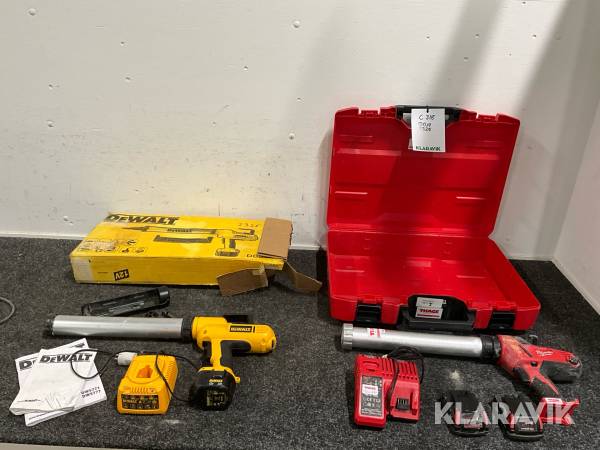 Fogpistol 2sr Dewalt, Milwaukee DC542, C18PCG