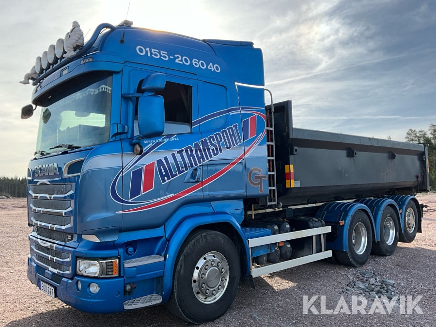Lastväxlare Scania R580 8x4 Euro6 med flak