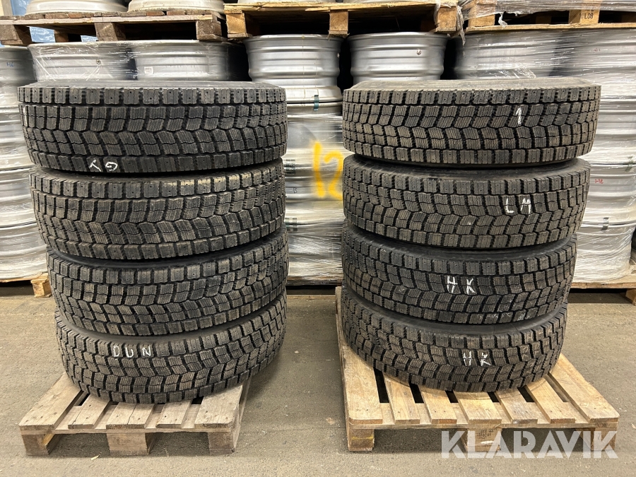 Lastbilsdäck Regummerat Olika Stommar MS6 315/70R22,5 8 st