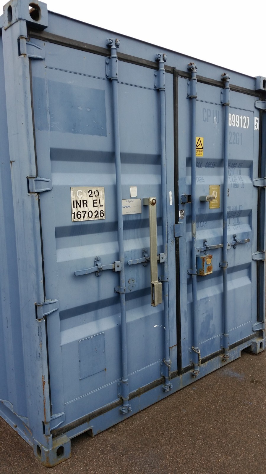 Container 20 fot el o inred + låsbom