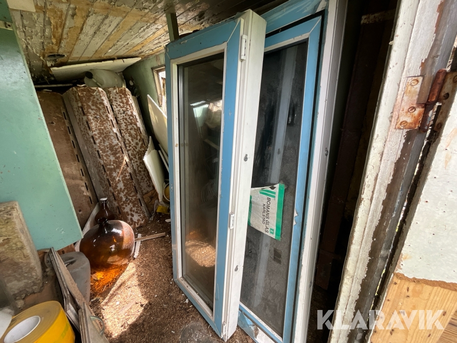 Fönster 2st 600x1650mm Plastkarm med stålstomme