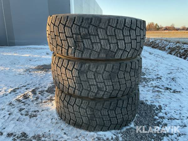 Hjullastardäck Techking Snowking 20.5R25 3 däck med fälgar+1 fälg