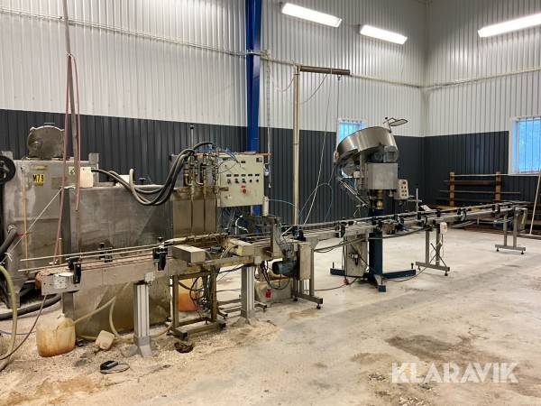 Transportband/flaskfyllning och kapsyleringsmaskin