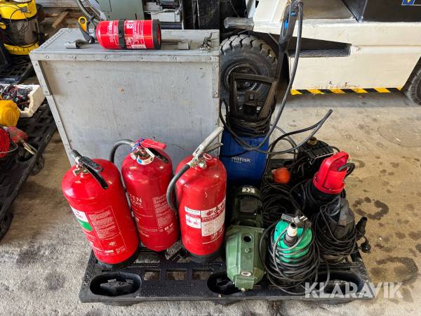 Pumpar, högtryckstvätt, brandsläckare
