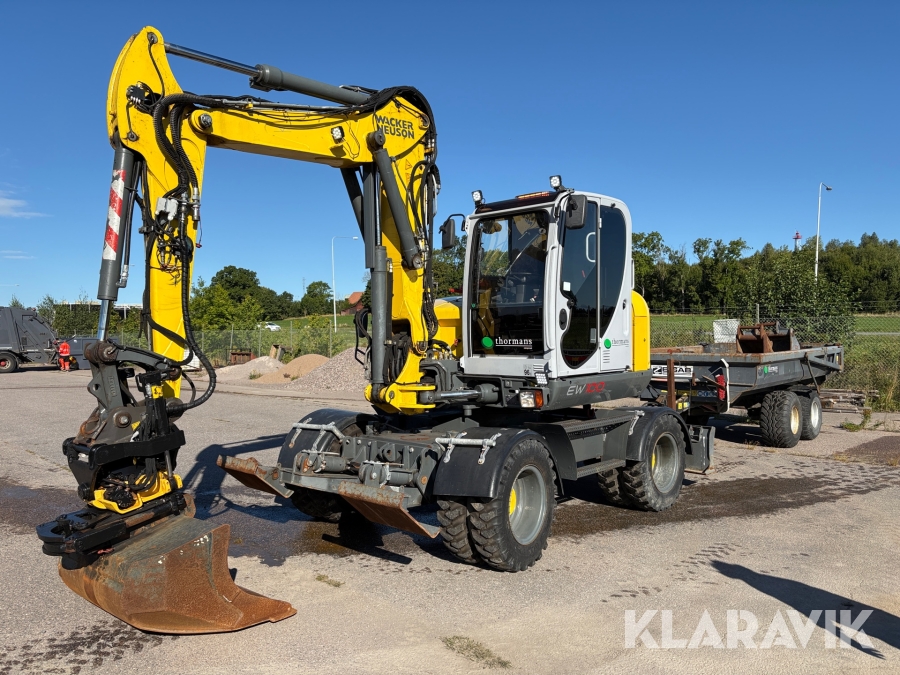 Grävmaskin Wacker Neuson EW100 vagn och utrustning