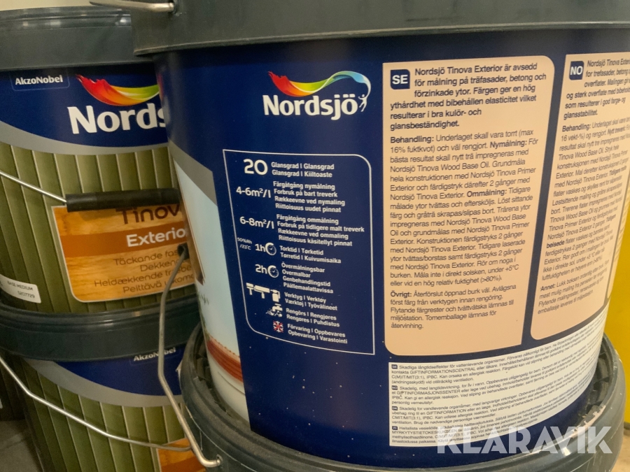 Utomhus färg Nordsjö Exterior, Vetlanda, Klaravik auktioner