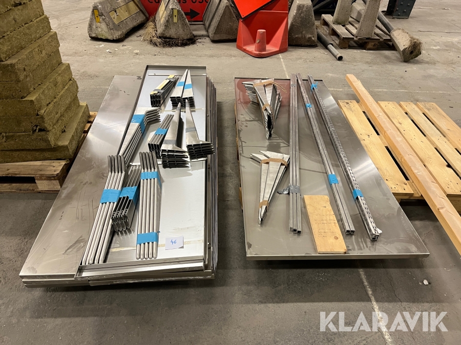 Hyllor med konsoller i rostfritt 14 st