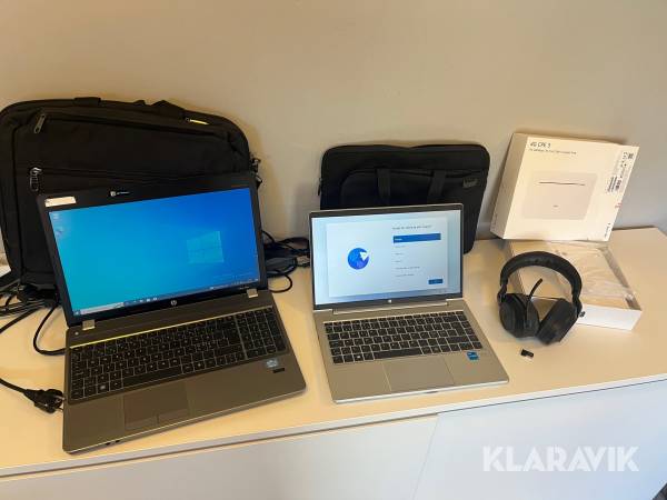 Laptops, 4G-router och headset HP
