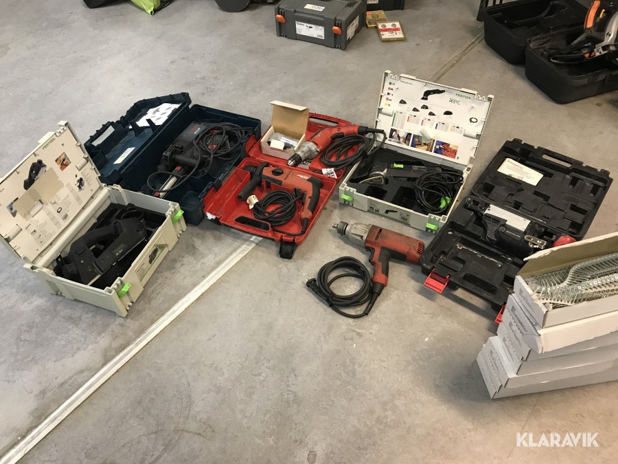 Borr, slip och muttermaskin m.m.