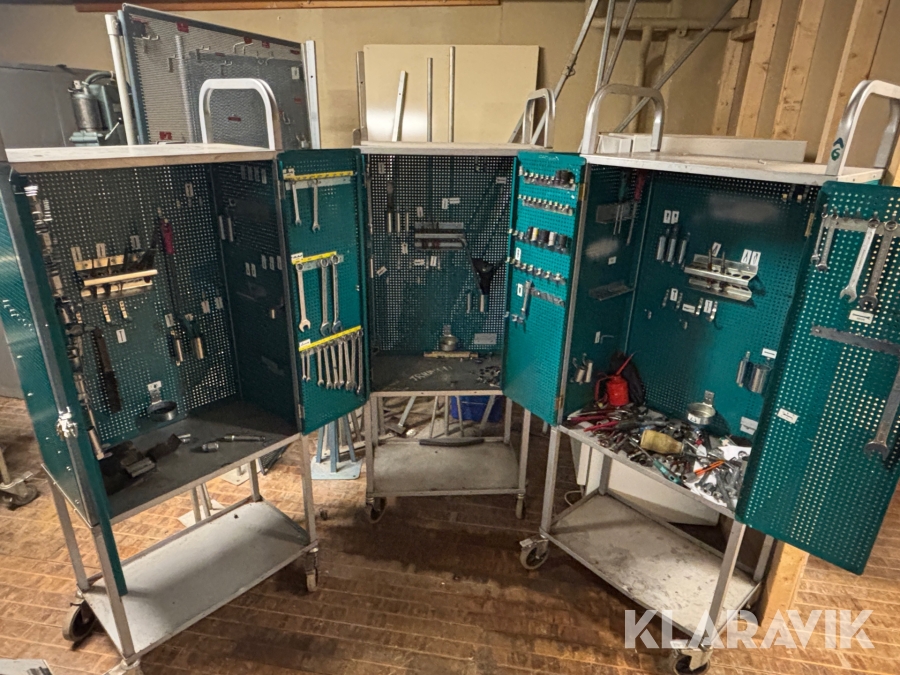 Verktygsskåp Kamasa-tools med innehåll, 3 st