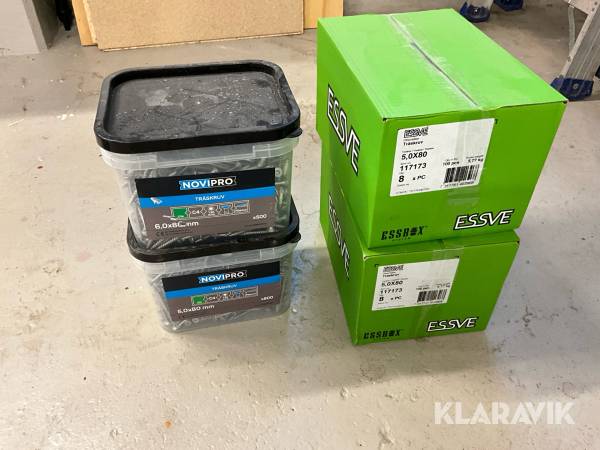 Träskruv Essve Och Novipro 5,0x80 och 6,0x80, 2900 st