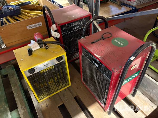 Värmefläkt 3 st 9 kW Dania/Amiga