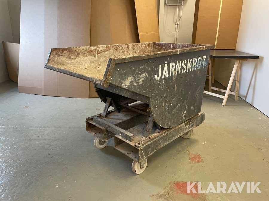 Skrotbinge på hjul, tippbar  