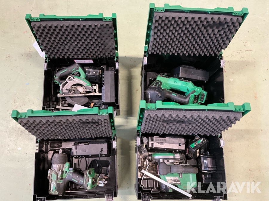 Cirkelsåg, spikpistol och mutterdragare Hikoki WR 36DB, C 18DBL, C3606DA, NT 1850DBSL