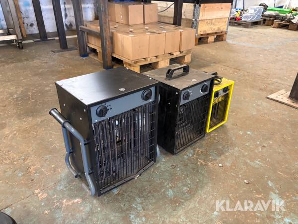 Värmefläktar 3 st Biltema 9, 5 & 2 kW