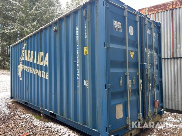 Container verkstadsbod CARU A20-09DE 20 fot på lastväxlarram