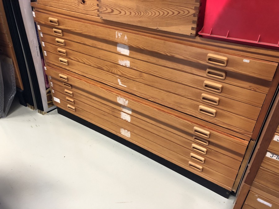 Ritningsskåp/arkitekthurts 2st x 5lådor stora