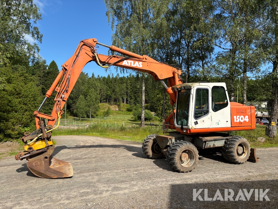 Grävmaskin Atlas 1504 med tiltrotator och 2 skopor