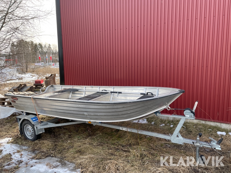 Aluminiumbåt Kimple 430 catch trailer och Tohatsu 6hk