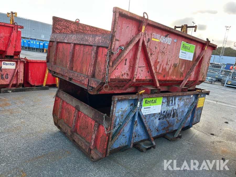 Materialbask Starke Arvid 2600 liter / 2500 kg med kroktorn, 2 st