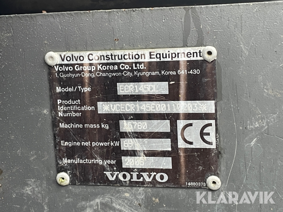 Grävmaskin Volvo ECR145C