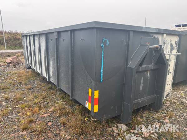 Container för vattenhantering på lastväxlarram Flakab 22 m3