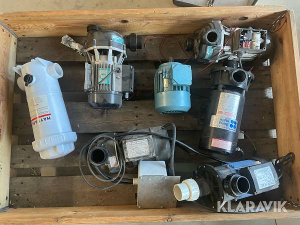 Pumpar, elmotor och utrustning 