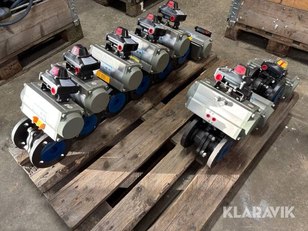 Kulventiler med tryckluftsdon och indikering