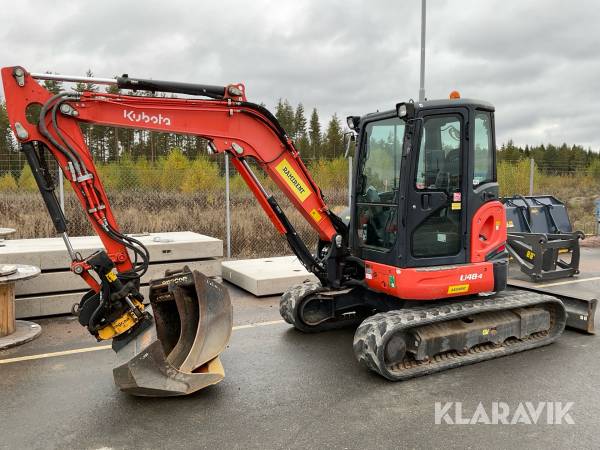 Grävmaskin Kubota U48-4 med tiltrotator & skopor