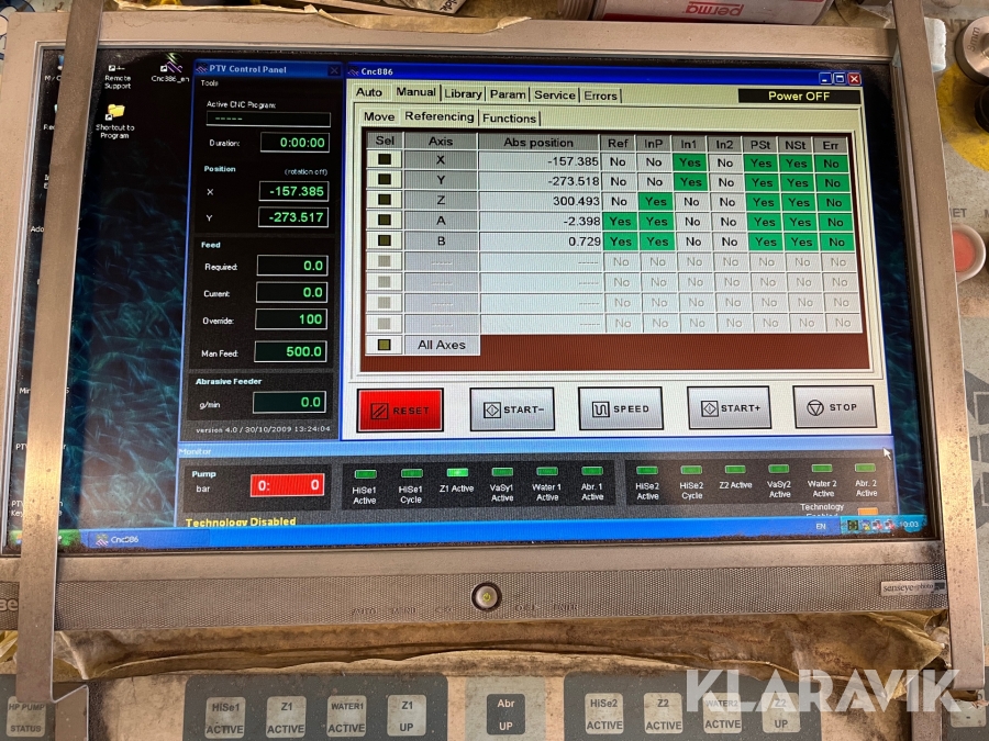 Vattenskärmaskin PTV WJ 2015-1Z-D-PJ-5AX
