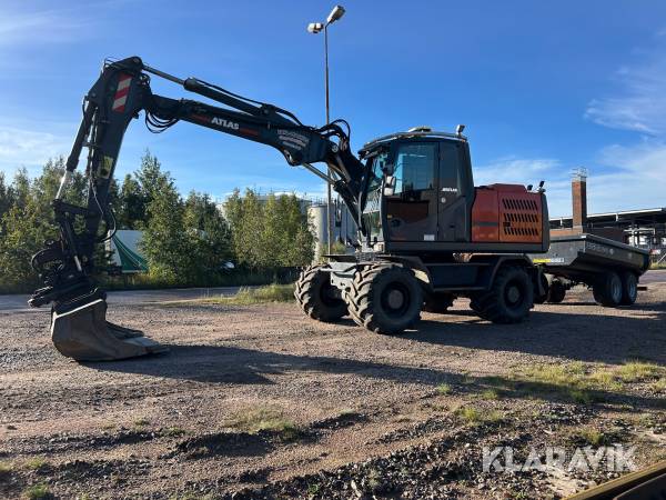 Hjulgrävare Atlas 160W Blue med tippvagn, tiltrotator och 6 st verktyg