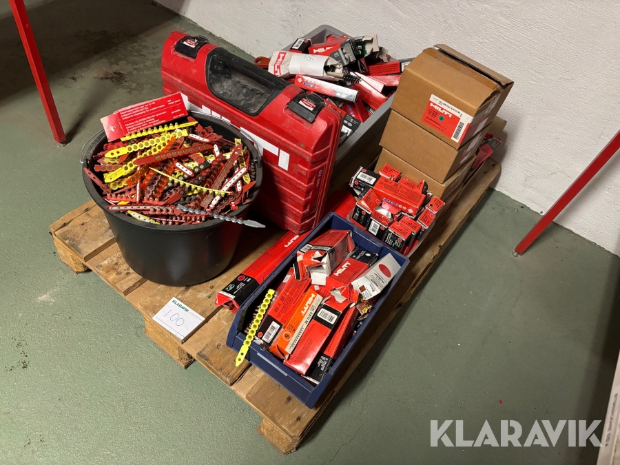 Diverse tillbehör till bultpistol Hilti