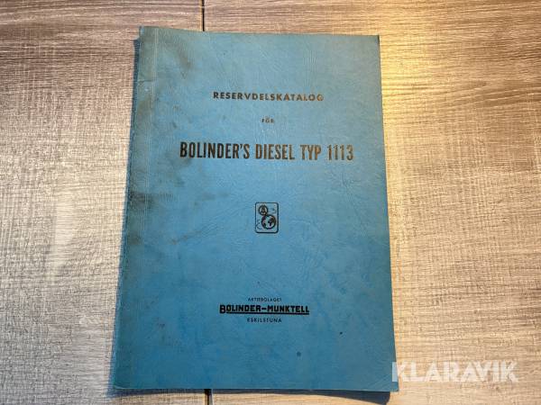 Reservdelskatalog Bolinder-munktell Bolinders diesel typ 1113