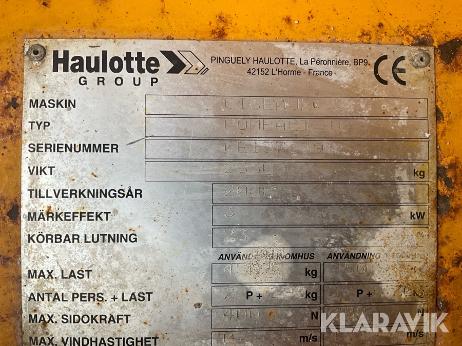Saxlift Haulotte Compact 10