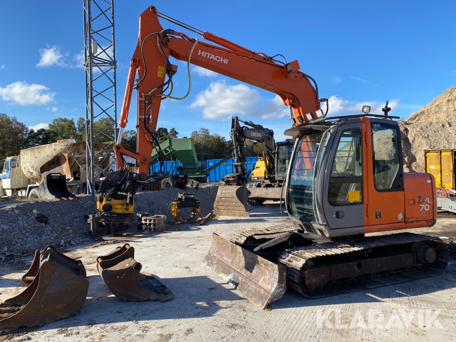 Grävmaskin Hitachi Zx70 med tiltrotator & skopor