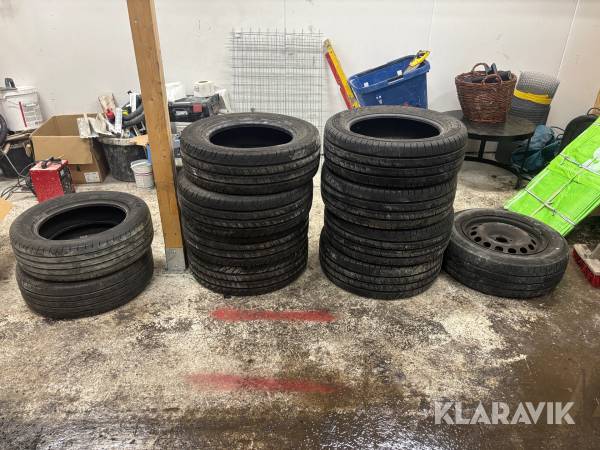 Däck olika uppsättningar 11st