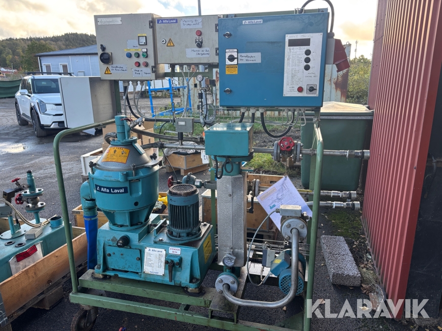 Smörjoljeseparator Alfa Laval MMB304 komplett anläggning på hjul 14kW med värmare