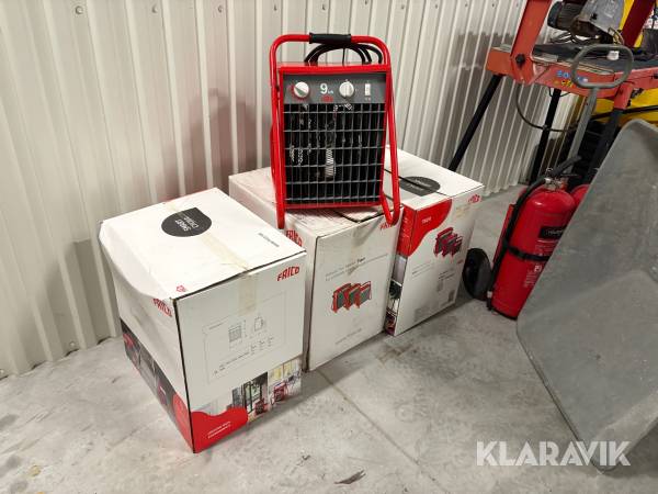 Värmefläkt 3 st Frico 9 kW