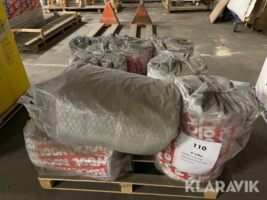 Nätad isolering Rockwool 600X2500mm 8st rullar