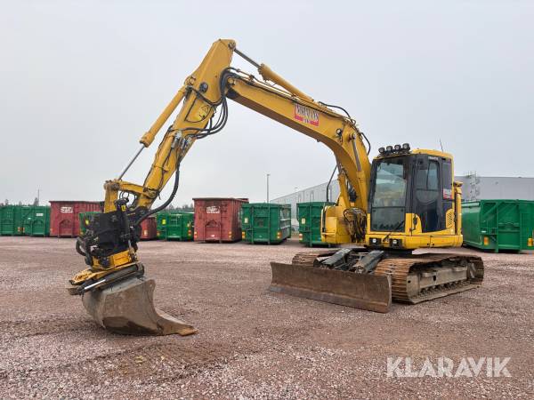 Grävmaskin Komatsu PC 138 US med tiltrotator och skopa