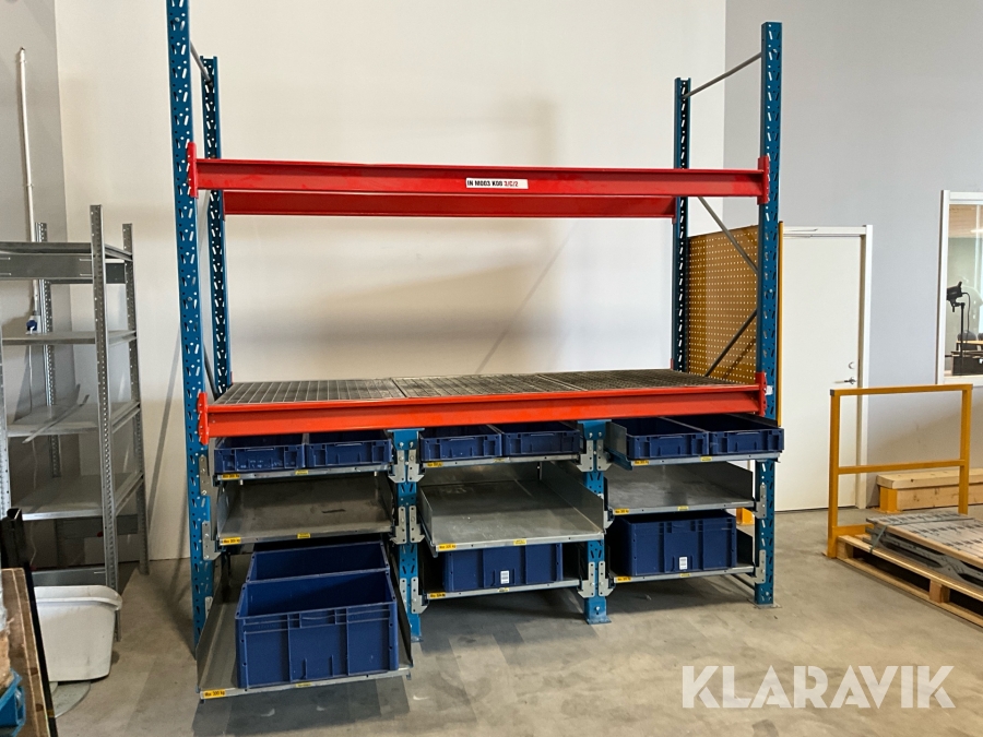 Pallställ med utdragslådor