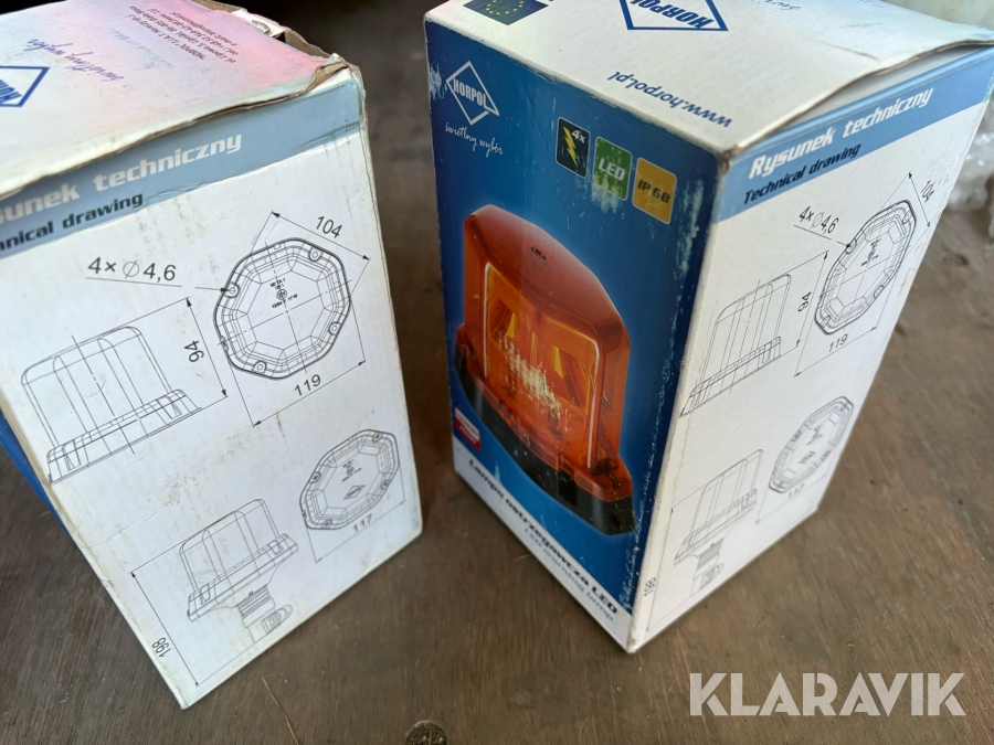 Varningsljus 2 st HORPOL IP6B