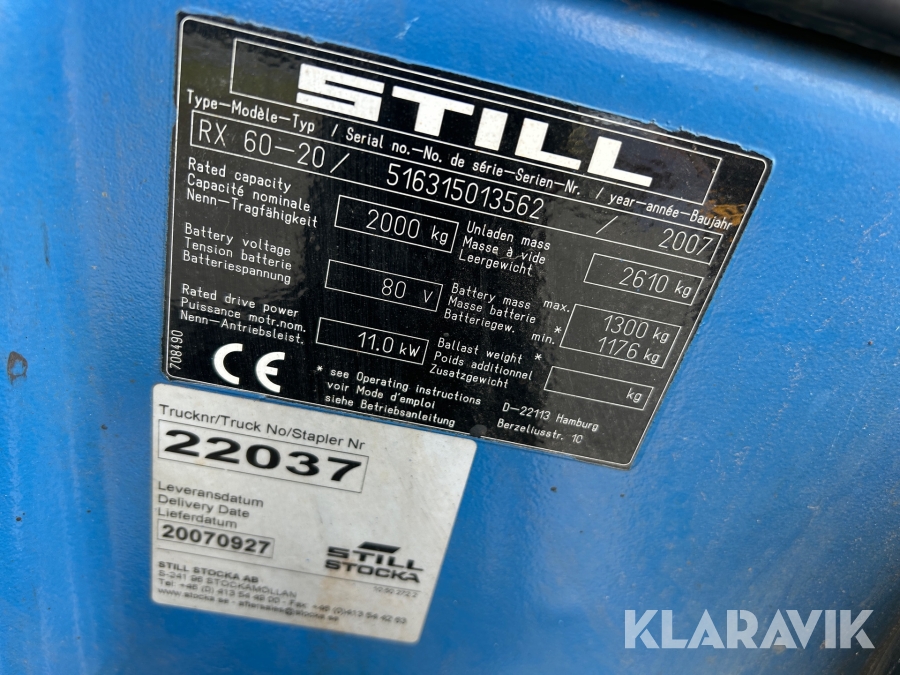 Motviktstruck Still RX 60-20