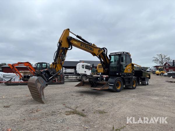 Grävmaskin Hydrema MX14G med vagn och redskap