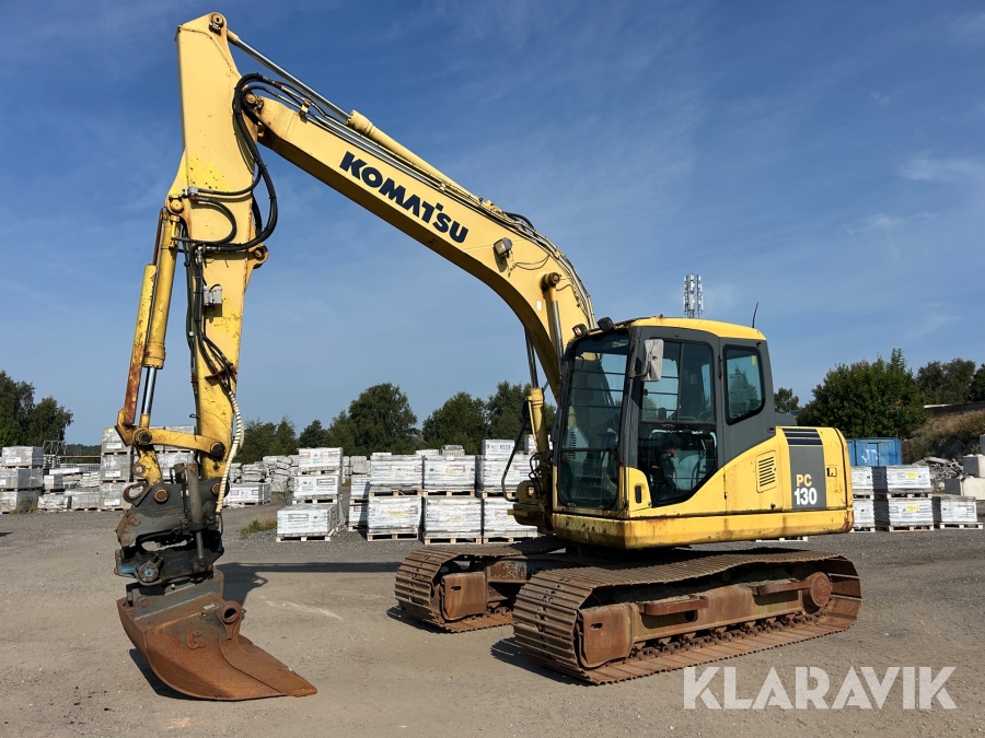 Grävmaskin Komatsu PC130-7K med rotator & 3 skopor