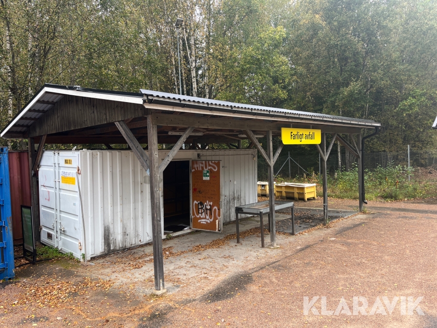 Skärmtak med plåttak  - 6,45x10m 