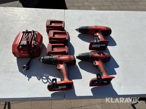 Handmaskiner Hilti 3 maskiner + batterier + laddare