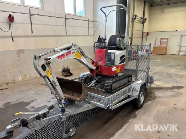Minigrävare Take-Job TB210R med maskinsläp