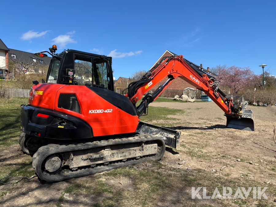 Grävmaskin Kubota KX080-4ax2, Södertälje, Klaravik auktioner